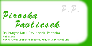 piroska pavlicsek business card